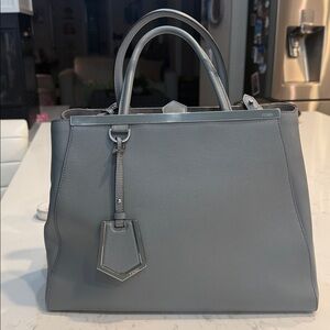 Fendi Blue Leather Satchel